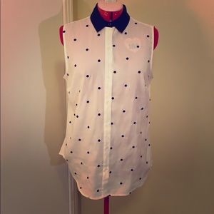 Sheer White and black Ann Taylor top